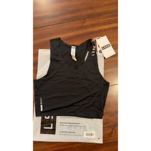 LSKD Race Day Cropped Performance Tank Black WTNK00596 Small NEW NWT